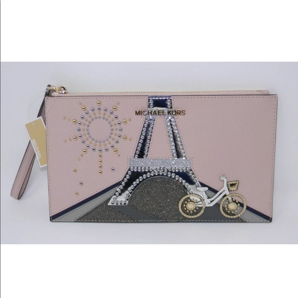 Michael Kors Noveau Novelty Paris Large Wristlet